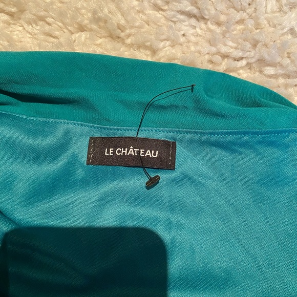 Elegant Teal One-Shoulder Dress - Picture 3 of 4